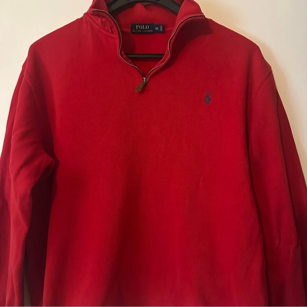 Polo Ralph Lauren Red Pullover 1/4 Zip Men XL